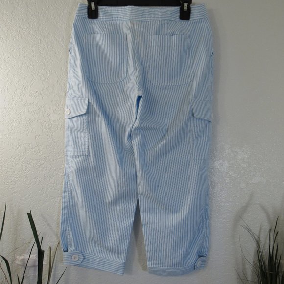 COPY - Izod Pants Sz 4 Striped Capri Cropped Cargo - Picture 8 of 15
